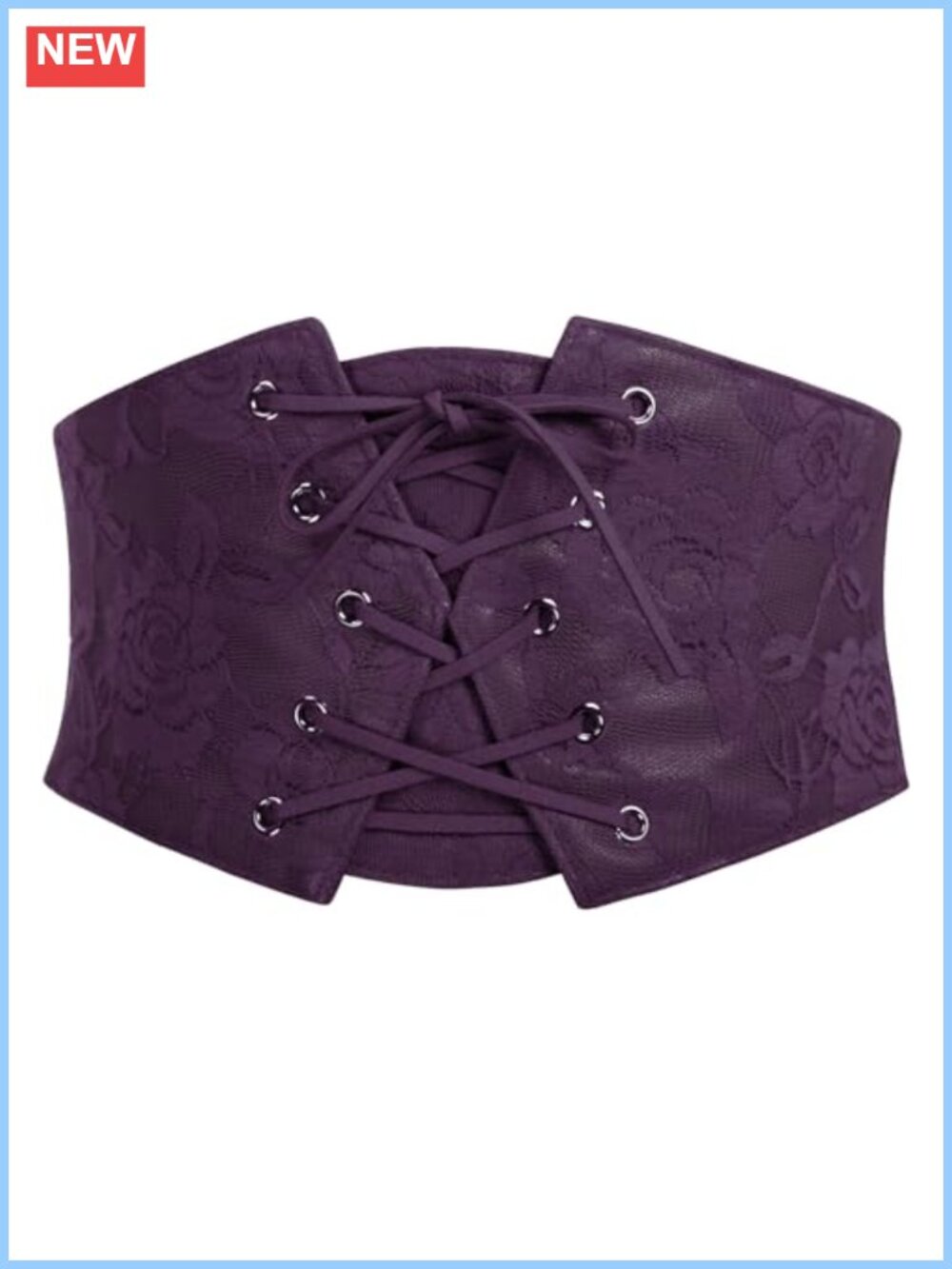 Floral Lace Up Corset Belt Elastic Waist Cincher Renaissance Costume